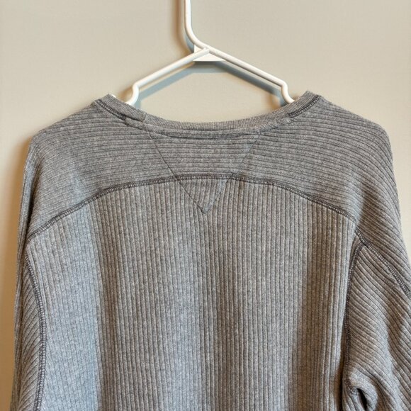Tommy Hilfiger Men's Large Long Sleeve Ribbed Thermal Gray Layering 90s Vibe - Picture 9 of 12